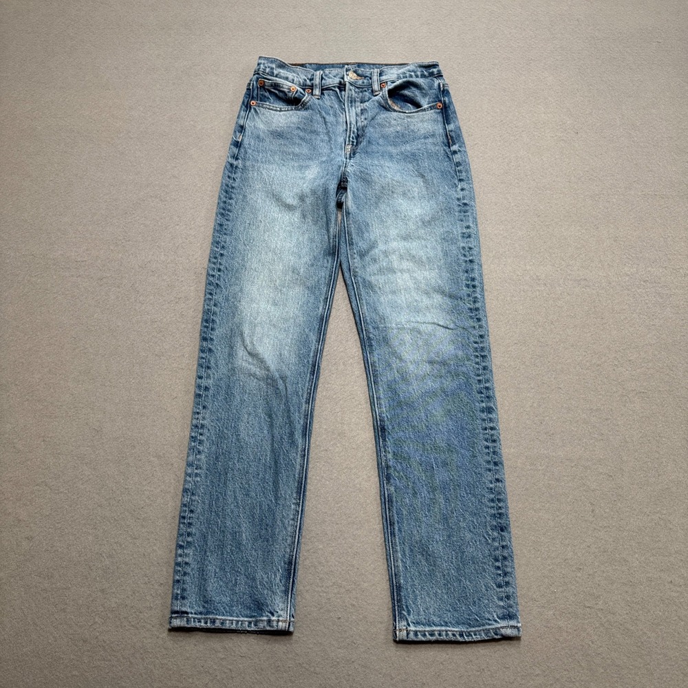 American Eagle Jeans Women's 00 Blue Medium Wash Stretch High Rise Straight Leg